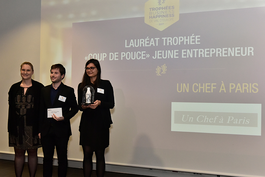 Trophées Business Happiness de Val d'Europe catégorie Coup de pouce Jeune entrepreneur - Un chef à Paris