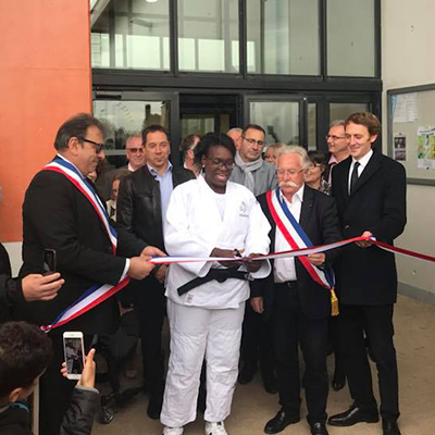 Inauguration du gymnase Émilie Andéol à Magny le Hongre