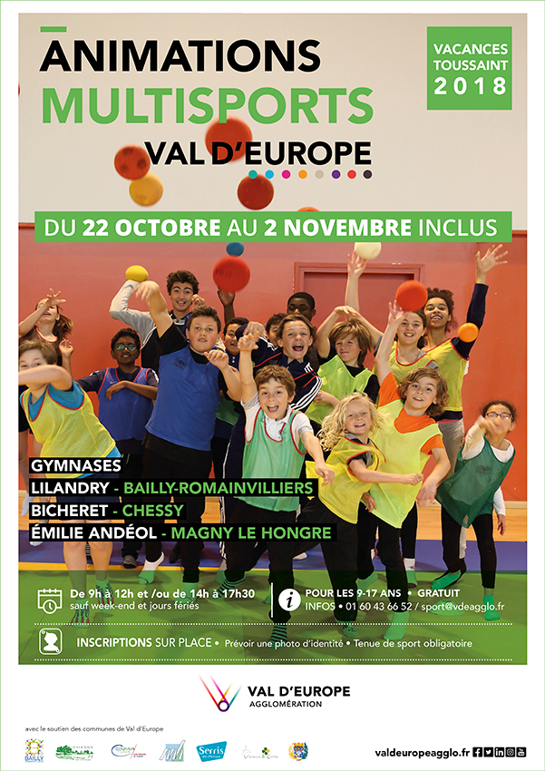 Affiche Vacances jeunes multisports Toussaint 2018