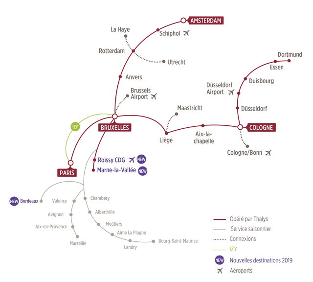 Carte Thalys