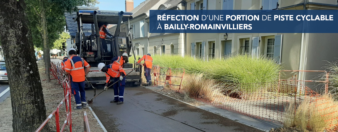 Réfection d’une portion de piste cyclable à Bailly-Romainvilliers