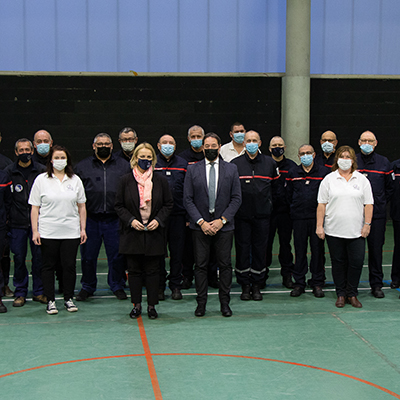 Cérémonie de remise de l'écusson aux sapeurs-pompiers du Val d'Europe