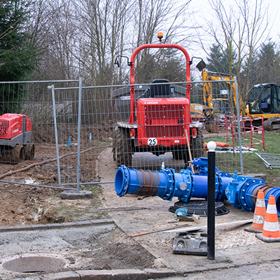 Travaux de renforcement du réseau d'eau potable à Chessy