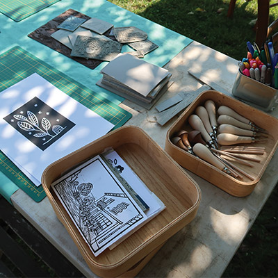 Découverte de la linogravure avec l’illustratrice Marie Poirier