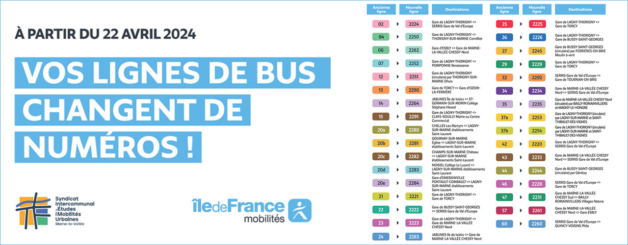 Vos lignes de bus changent de numéros à partir du 22 avril 2024 !
