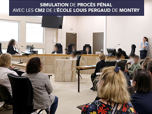 Simulation de procès pénal avec les CM2 de l’école Louis Pergaud de Montry