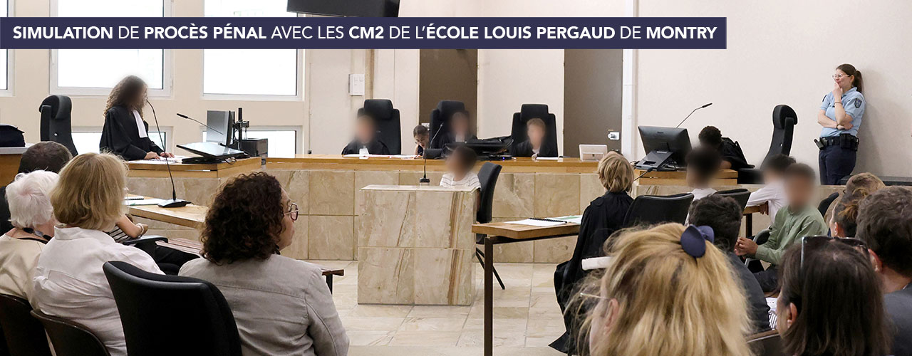 Simulation de procès pénal avec les CM2 de l’école Louis Pergaud de Montry