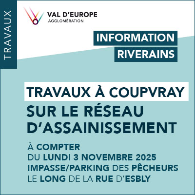 Travaux sur le réseau d'assainissement à Coupvray