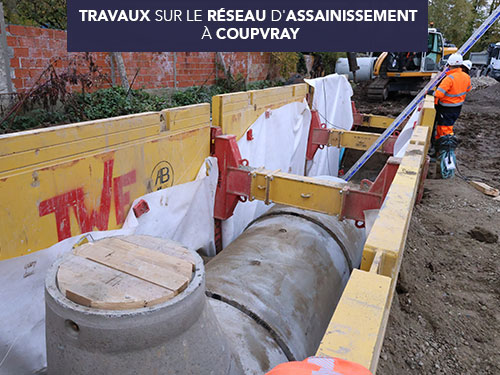 Travaux sur le réseau d’assainissement à Coupvray