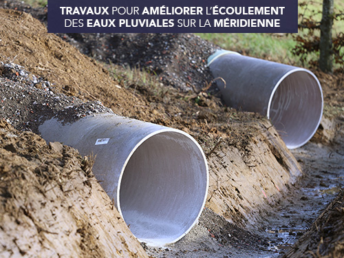 Travaux pour améliorer l’écoulement des eaux pluviales sur la Méridienne